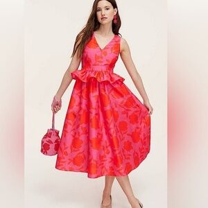 Kate Spade x Target Pink & Red Cocktail Dress 4 NWOT